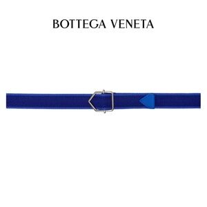 Bottega Veneta Blue Herringbone Belt